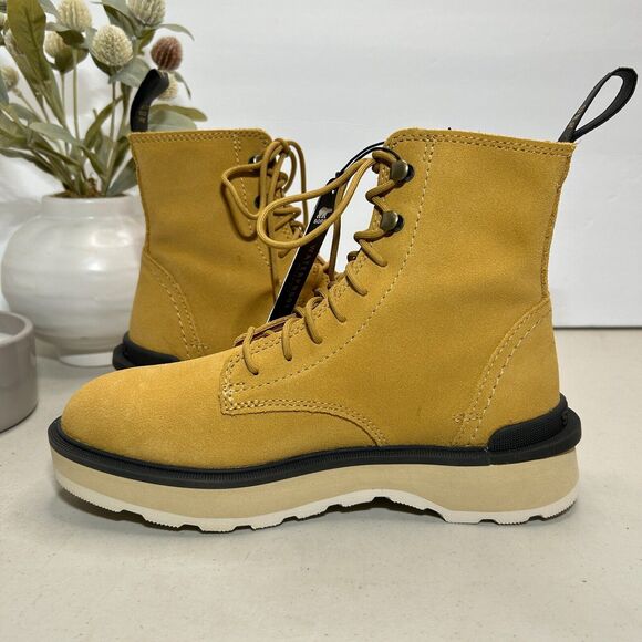 Sorel Hi-Line Lace Waterproof Suede Boots Geo Yellow NL4879-712 Women's 6 NWOB - Picture 6 of 10
